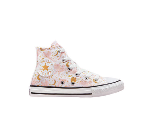 Converse Constellations Chuck Taylor Junior All Star 672221C Shoes White/Storm/Pink UK 10-5.5