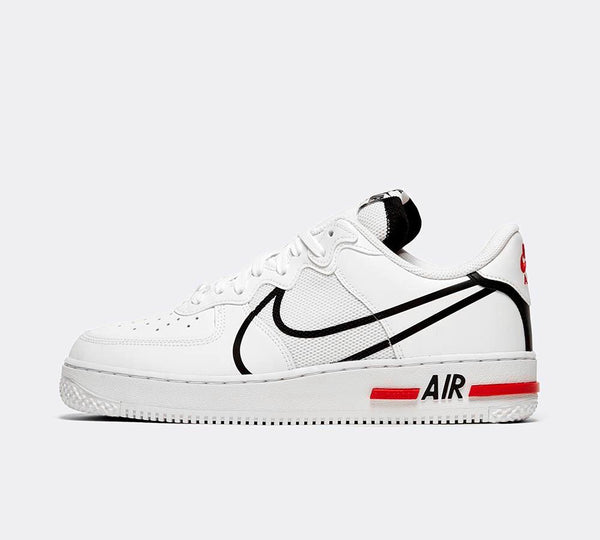 Nike air force 1 react trainer white / black / clearance university red