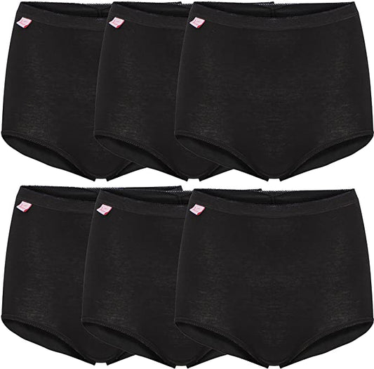 6 Pack Valentina Women's Plus Size Briefs Black