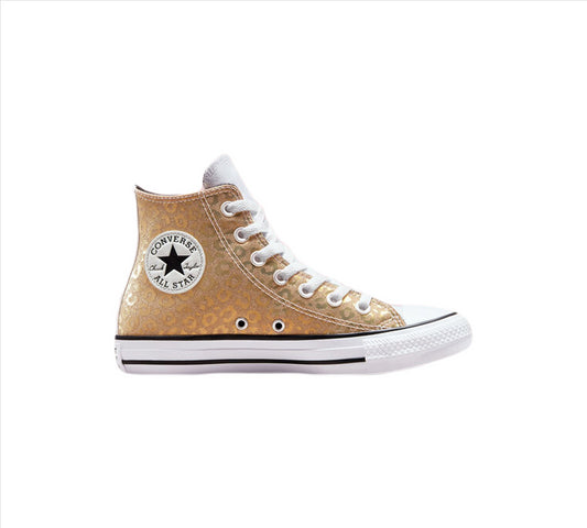 Converse Chuck Taylor All Star Leopard Glitter Low Top Saturn 572041C Shoes Gold UK 3-8