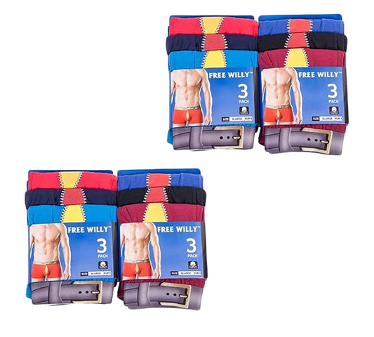 Free Willy Boxer Shorts Underwear Trunks Multicolored UK L
