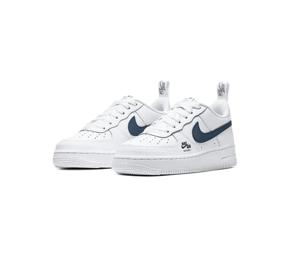 Nike Air Force 1 GS Low White Obsidian Light Smoke Grey UK 4.5