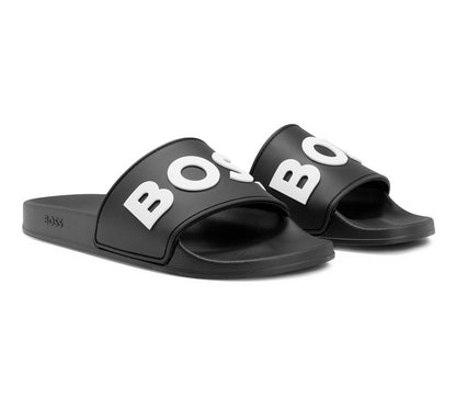 Hugo Boss Italian-Made 50425152001 Slides Black UK 7-10