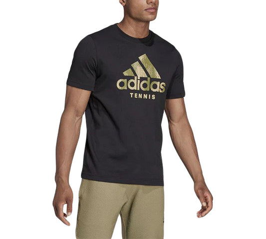 Adidas Camouflage Logo Printing Tennis Sports Round Neck Short Sleeve