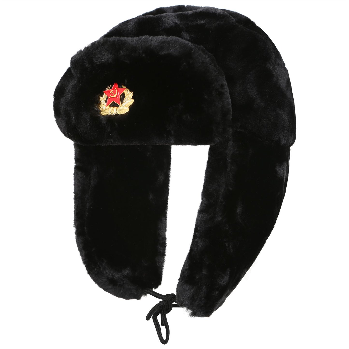 Classic Russian Army Style HT0011RUSSIAN Trapper Hat Black 58-60cm
