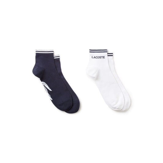 Lacoste RA849500525 High-Quality Ankle Sport Socks 100% Authentic - Navy/White UK 8-11