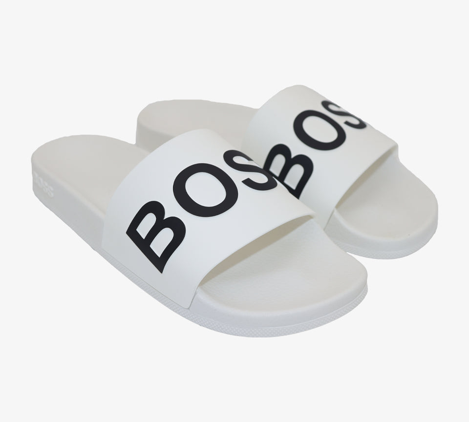 Hugo Boss Italian-Made 50425152 100 Sliders White UK 7-11