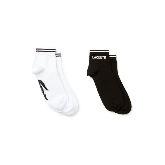 Lacoste Cotton Jersey Blend Low Cut Ankle RA849500258 Socks Black/White UK 4-11