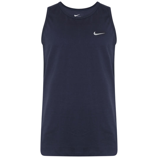 Men's Nike Logo Vest Tank Top Sleeveless T-Shirt Singlet - Navy