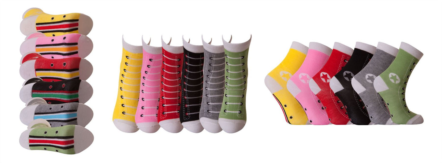 Girls All Star Design Socks UK 12-3.5
