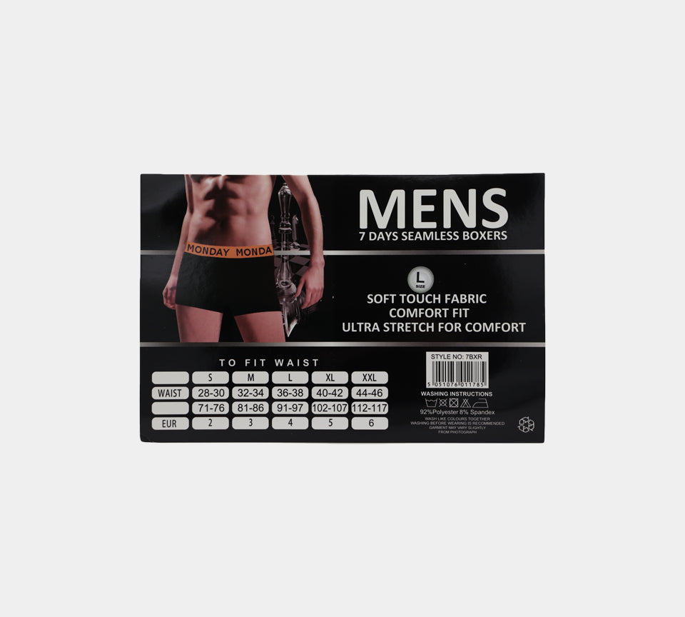 Days of the Week 7-Pack Soft Cotton Rich 7BXR Boxer Shorts