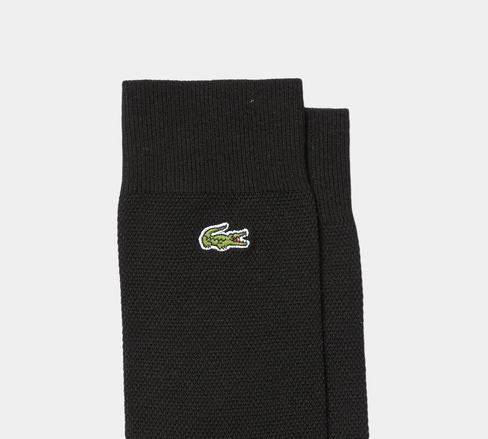 3-Pack Lacoste RA4744 00 964 Cotton Blend Socks Black/Green