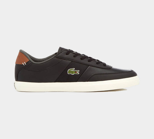 Lacoste Court-Master 318 2 Leather Vulcanised Trainers Black/Brown UK 7-12