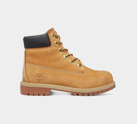 Timberland Junior 6" Premium Lace Up Boots Wheat Nubuck