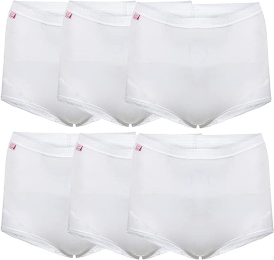 6 Pack Valentina Women's Plus Size Briefs White