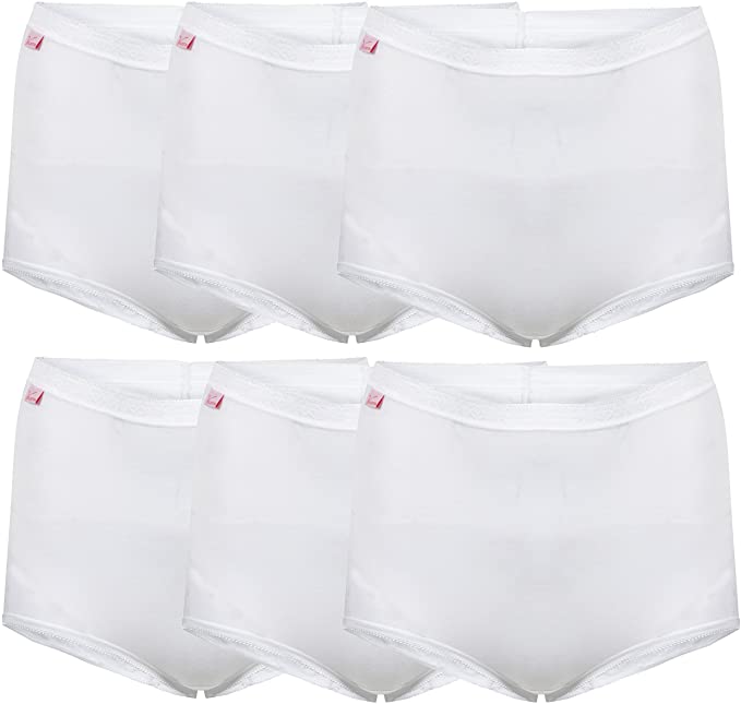 Lot de 6 slips grande taille Valentina femme blanc