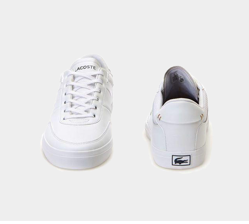 LACOSTE COURT-MASTER 118 2 CAM WHT/NVY LEATHER TRAINERS UK 6-11