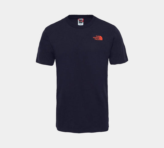 The North Face Mens Short-Sleeve Simple Dome T92TX5JC6 T-shirt Navy/Orange S-XL