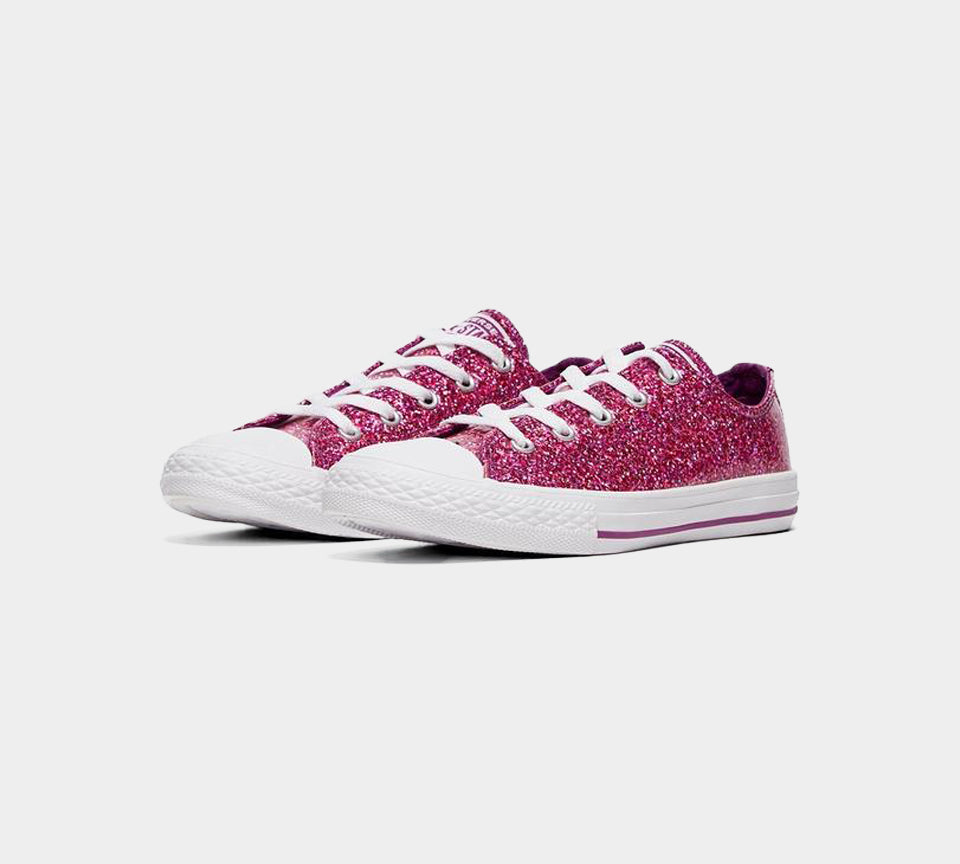 Womens converse purple all cheap star glitter ox trainers