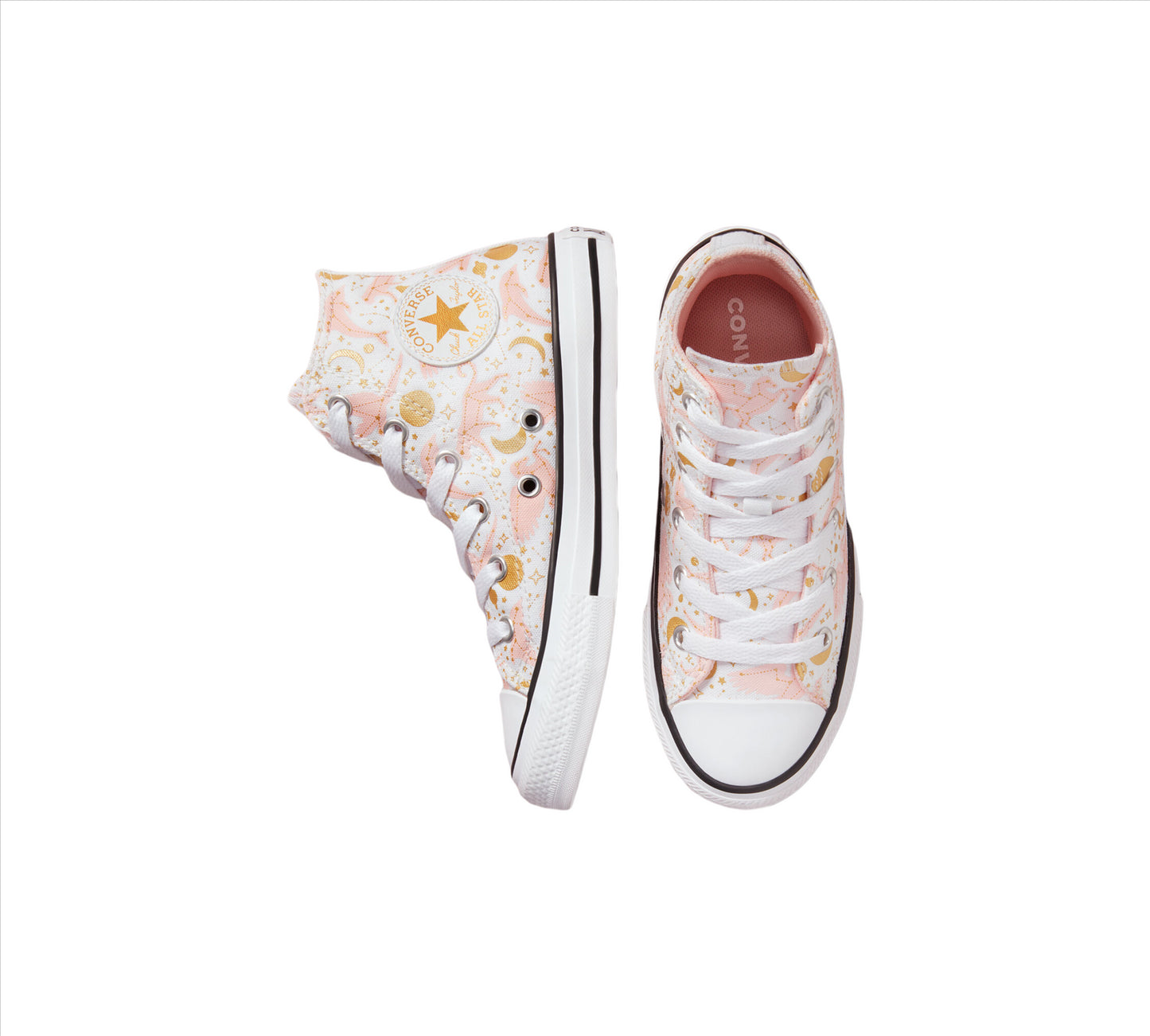 Converse Constellations Chuck Taylor Junior All Star 672221C Shoes White/Storm/Pink UK 10-5.5