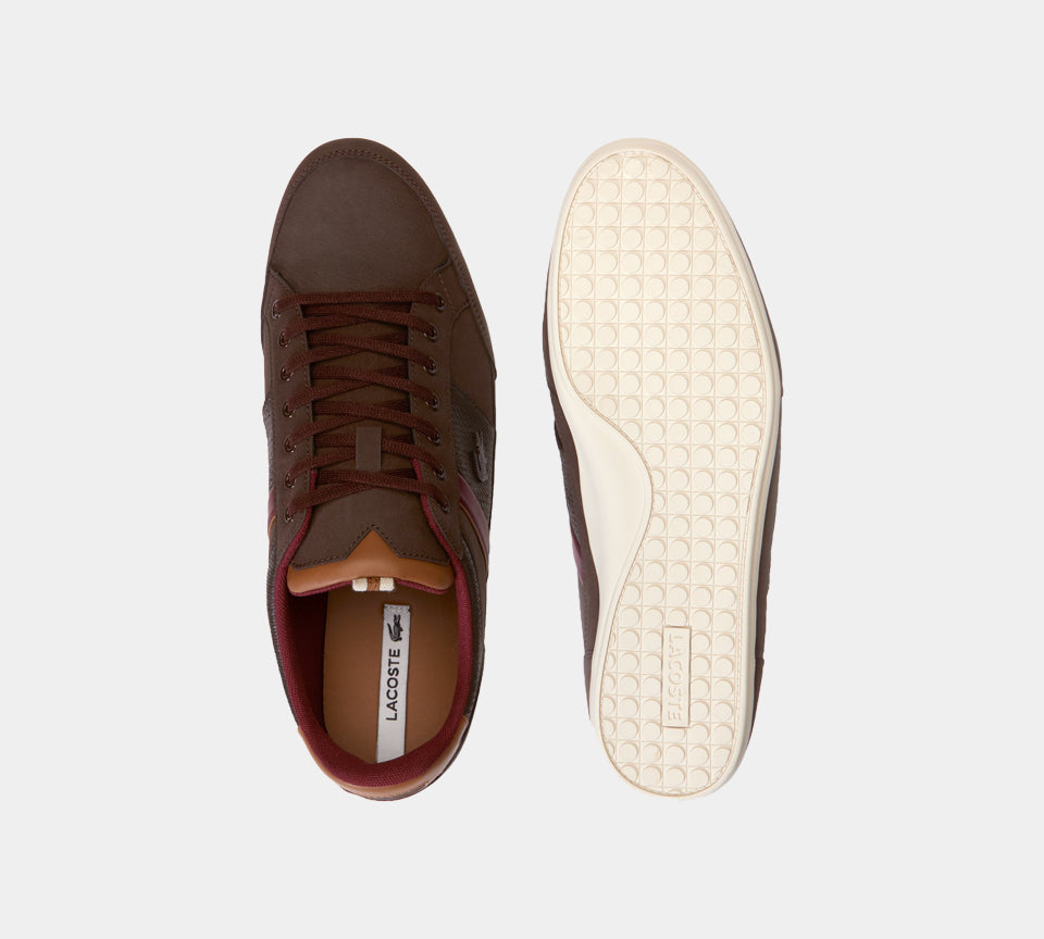 Lacoste Chaymon Leather & Suede 36CAM00102E2 Trainers Dark Brown/Brown UK 6-11