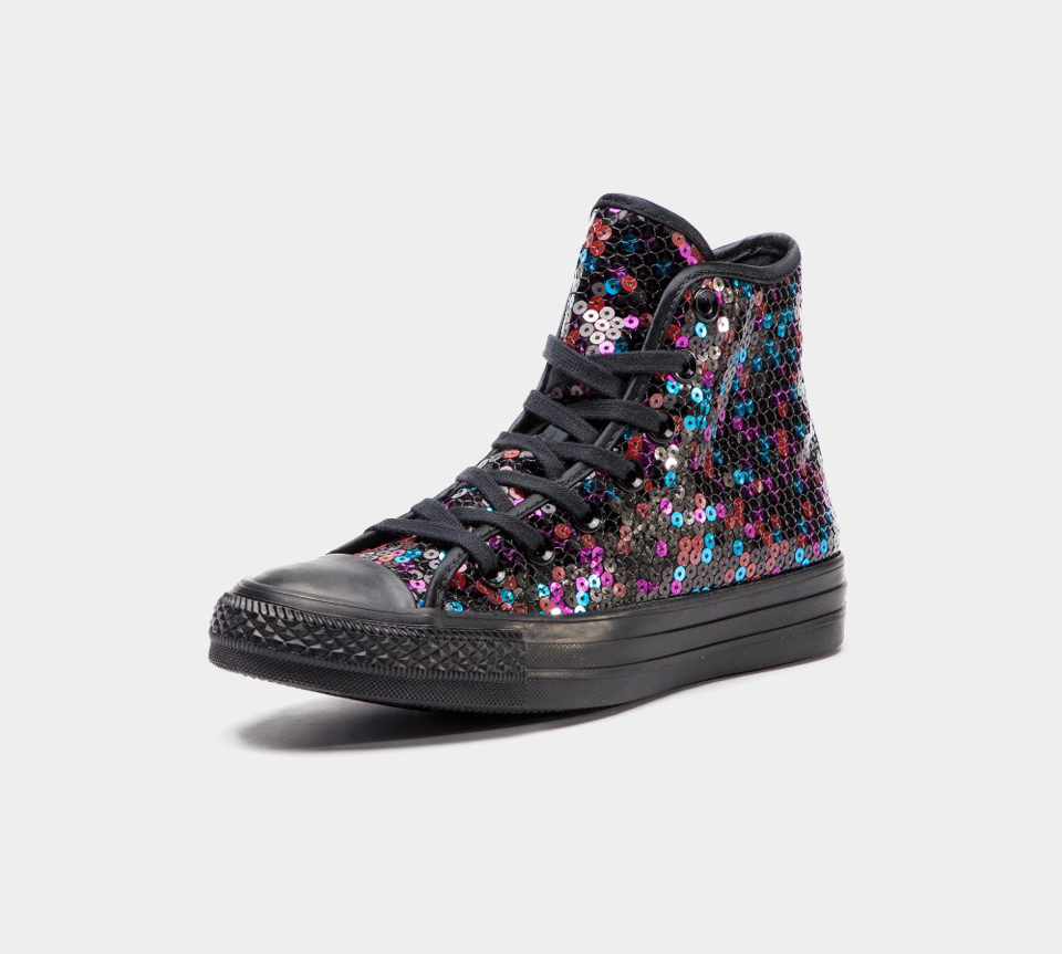 Black sequin discount converse high tops