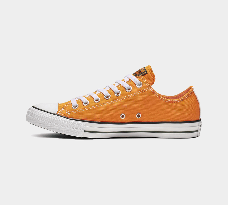 Orange low deals top converse