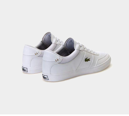 LACOSTE COURT-MASTER 118 2 CAM WHT/NVY LEATHER TRAINERS