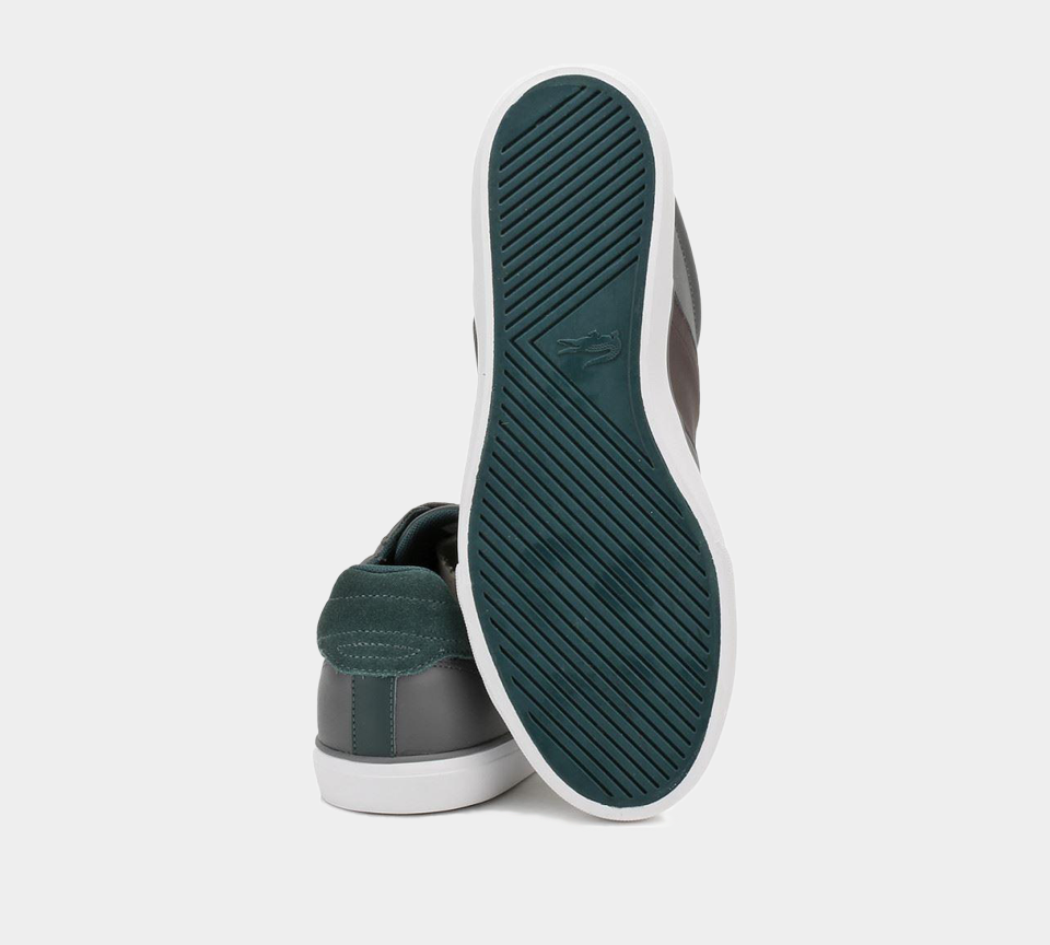 LACOSTE FAIRLEAD LEATHER TRAINERS DARK GREY ViviFashion
