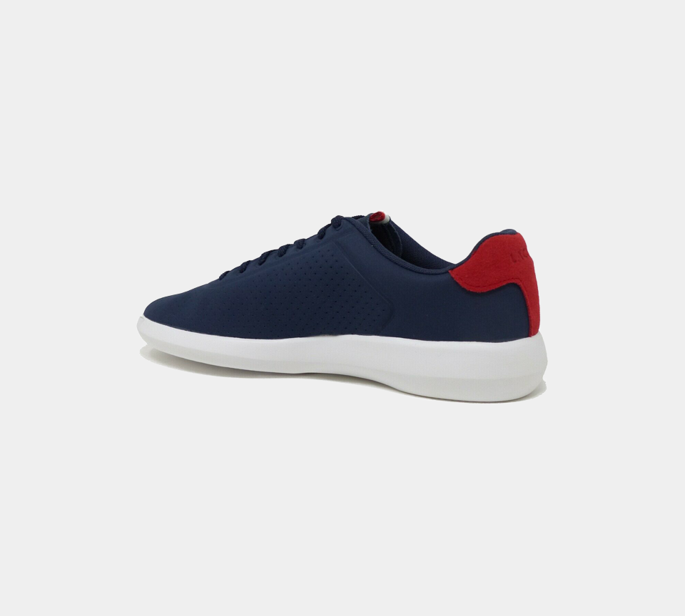 Lacoste Avance Synthetic Trainers Navy Red UK ViviFashion