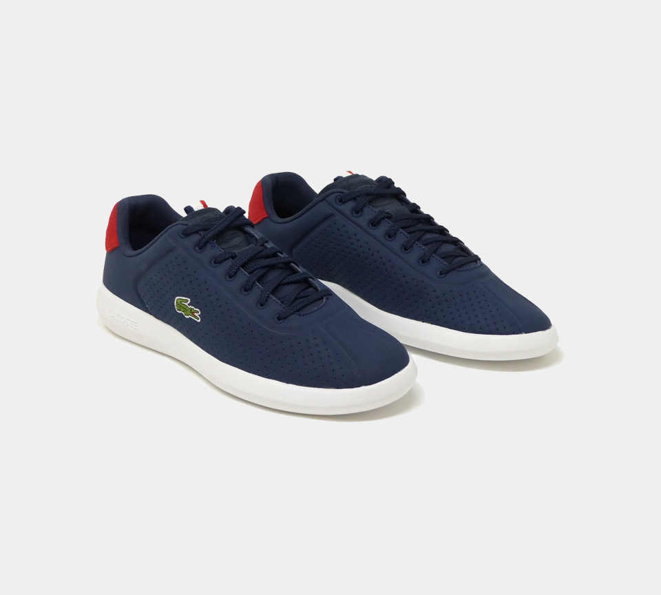 Lacoste Avance Synthetic Trainers Navy Red UK