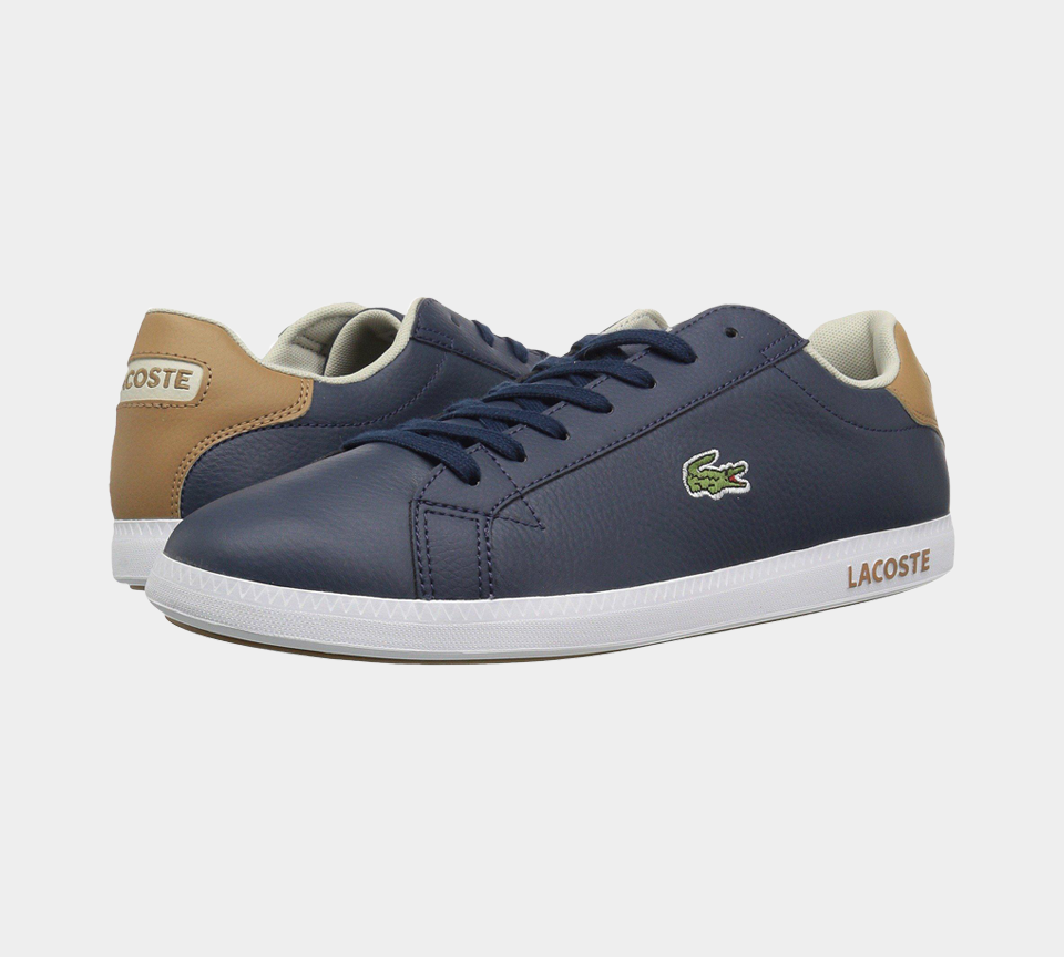 Lacoste Graduate LCR3 118 1 SPM NVY/LT BRW Leather Trainers