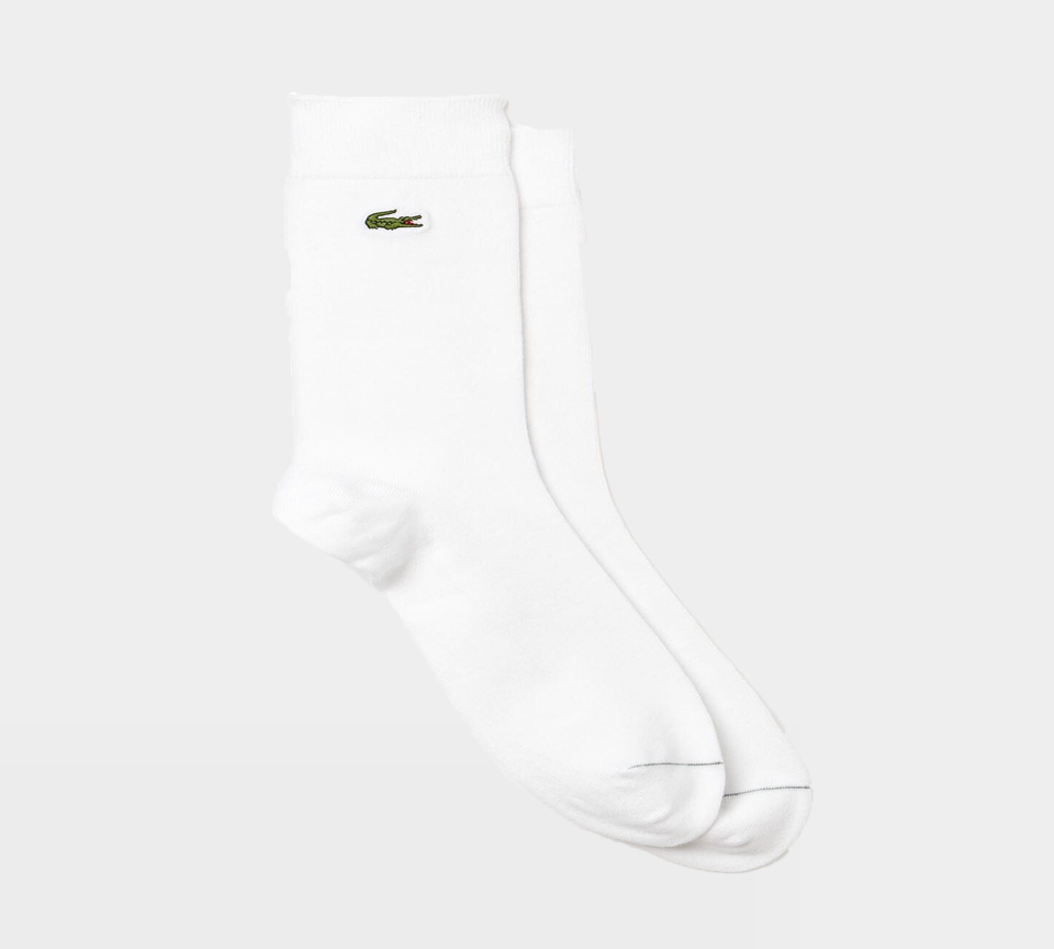 Lacoste Mens Genuine Fashion Long Sport Socks White