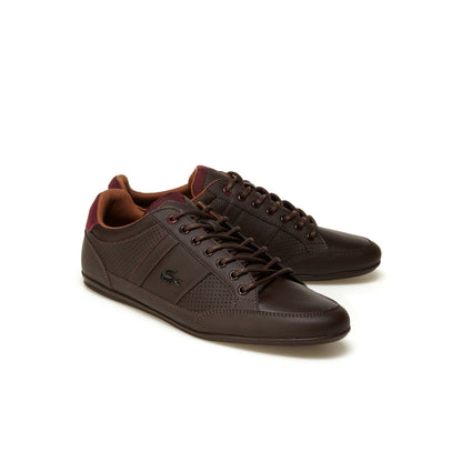 LACOSTE CHAYMON LEATHER BROWN/TAN TRAINERS