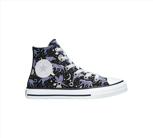 Converse Women's Junior Constellations Chuck Taylor All Star 672370C Shoes Black/Slate/Lilac UK 10-5.5