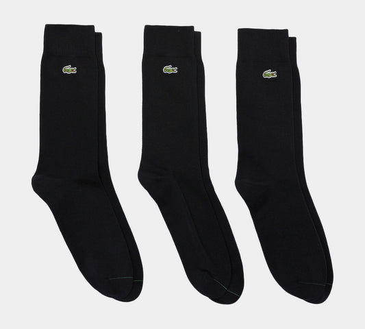 3-Pack Lacoste RA4744 00 964 Cotton Blend Socks Black/Green