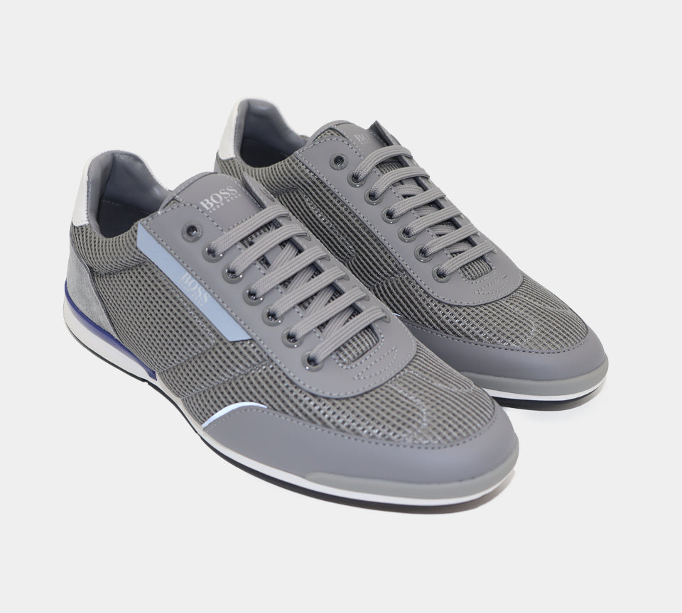 Hugo Boss Low-top Saturn Trainers in Mesh With Rubberised Trims 50455313030 Grey UK 6 -11