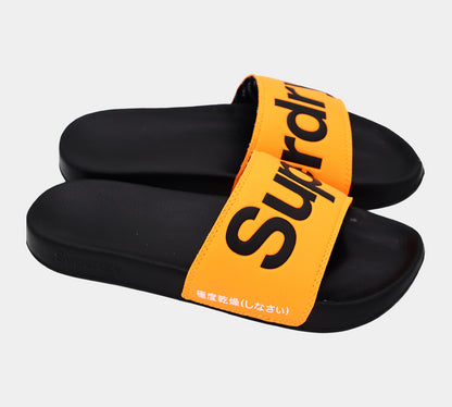 Superdry Classic Pool Slides MF3108STX2T Black/Hazard Orange/Optic S-XL
