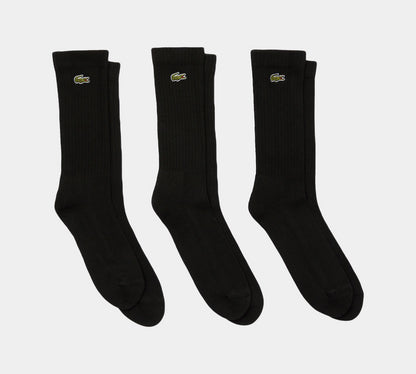 3-Pack Lacoste RA2099 00 8VM SPORT High-Cut Cotton Socks Black