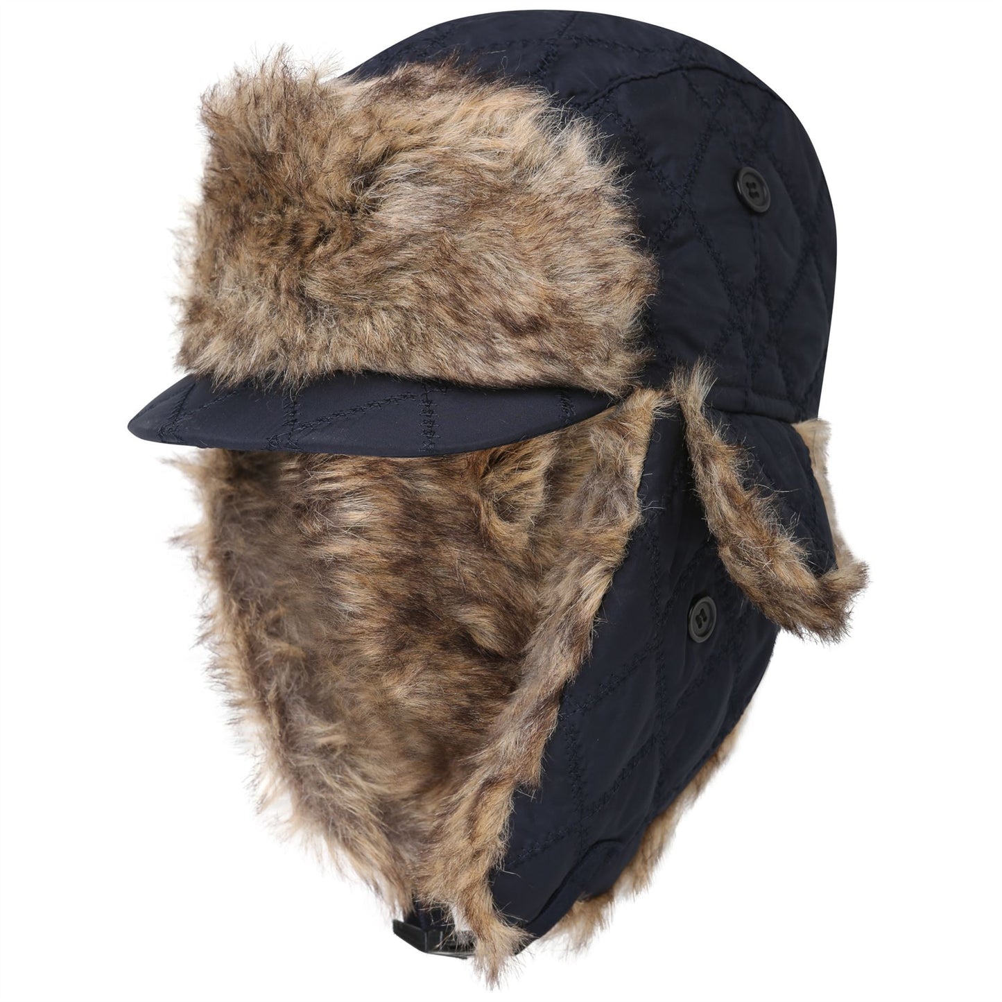 Quilted Peak Trapper Hat 20012  Mens Navy 58-60cm