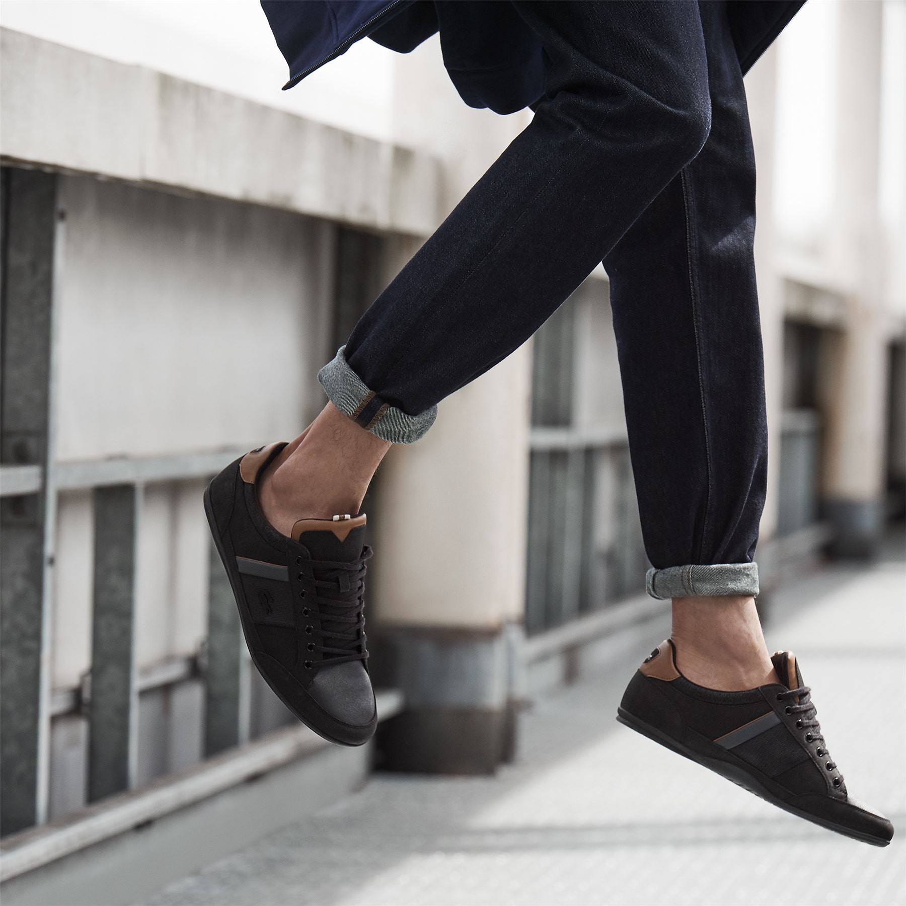 Men's chaymon leather and suede sneakers Clearance