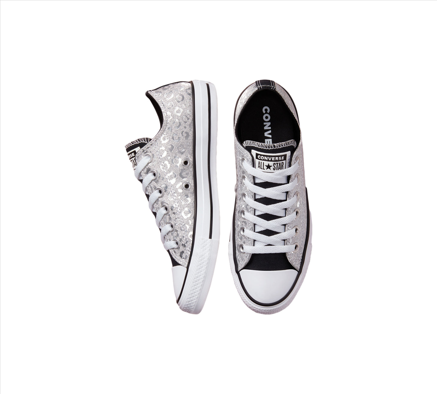 Converse Authentic Glam Chuck Taylor All Star 572042C Chaussures Argent/Blanc UK 3-8