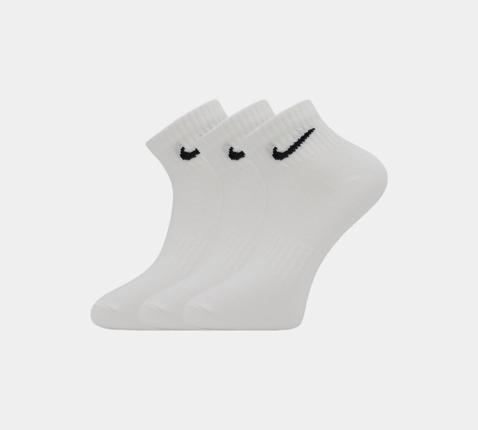 3 Pairs Nike Ankle Socks SX7677 100 White S-XL
