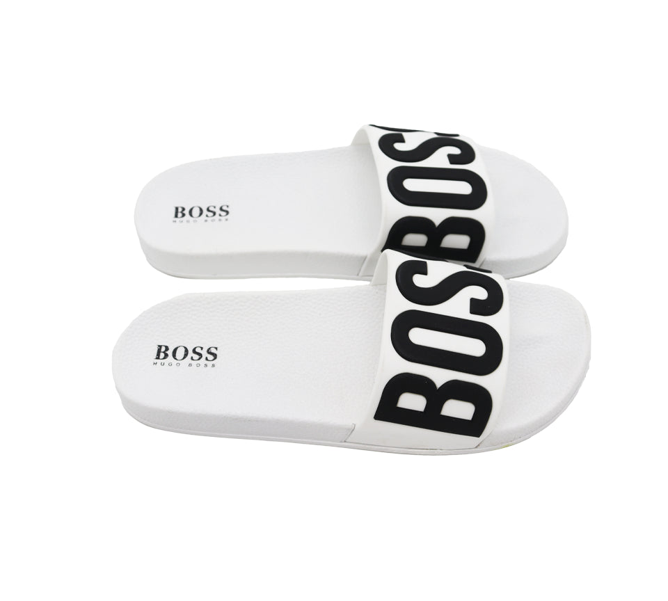 Hugo Boss Wear J29202 10B Slides Weiß UK 10-7,5