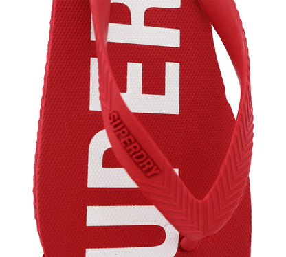 Superdry Men's Essential MF310186A 0PI Flip Flops Red UK S-XL