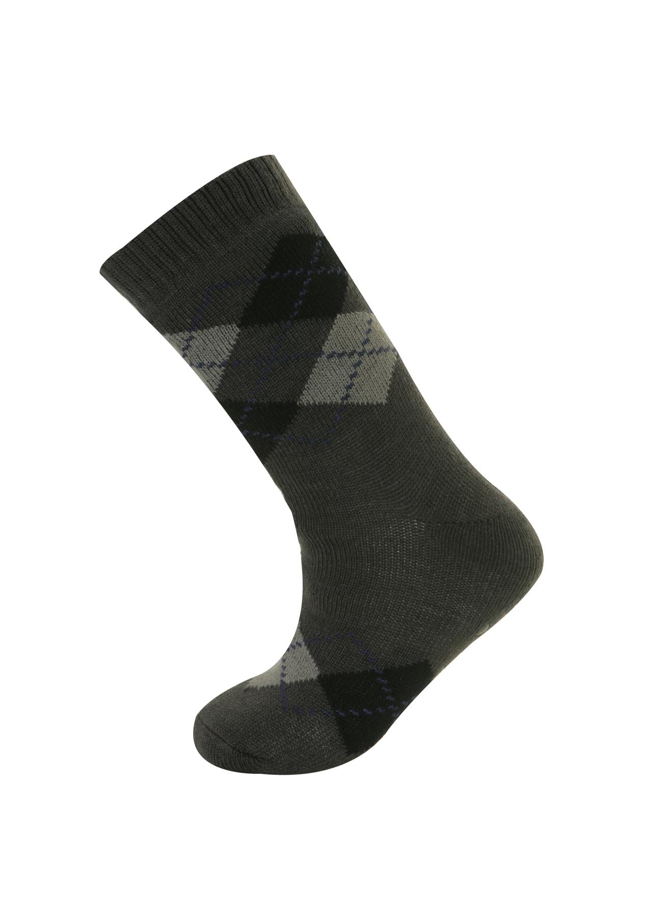 MENS 4.7 TOG THERMAL FLEECE SHERPA LINING SLIPPER GRIPPER SOCKS Argyle Grey