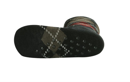 HERREN 4,7 TOG THERMISCHES FLEECE SHERPA-FUTTER SLIPPER GRIPPER SOCKS Argyle Navy