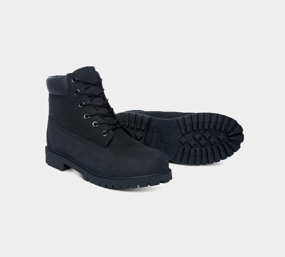Timberland 6" Premium Lace Up Boots 12907 Black Nubuck Juniors UK